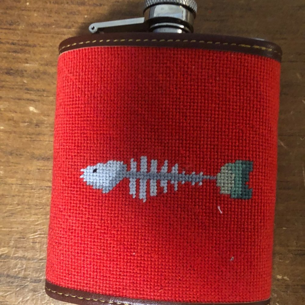 Bonefish Needlepoint Flask